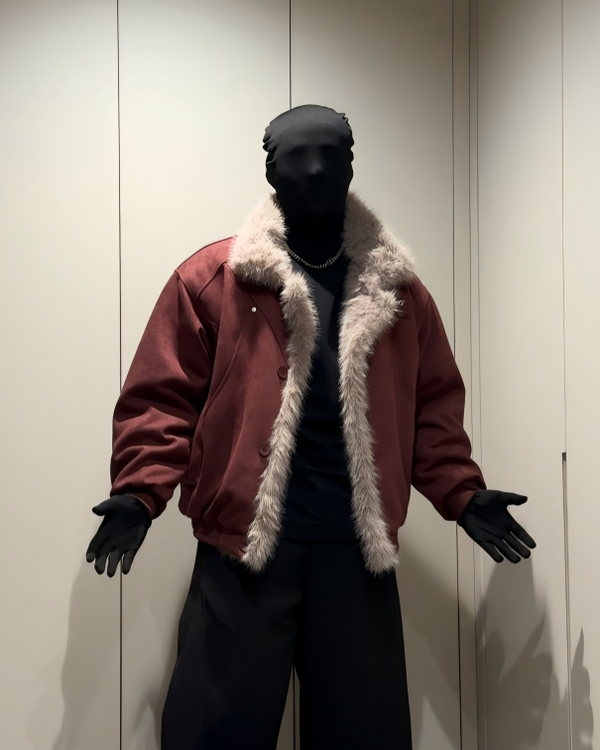 BRYNOR Reversible Shearling Lined Ribbed Collar Bomber Jacket product photo