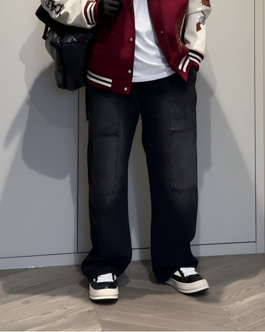 BRYNOR Panel Detail Multi-Pocket Baggy Jeans product photo