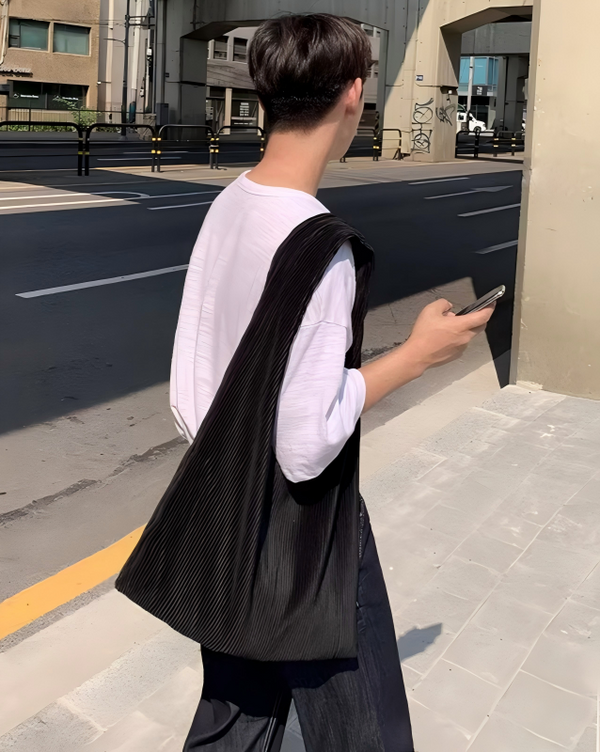 BRYNOR Oversized Black Woven Tote and Shoulder Bag product photo