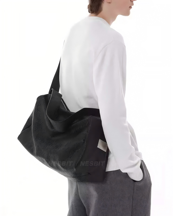 BRYNOR Oversized Black Leather-Look Crossbody and Shoulder Bag product photo