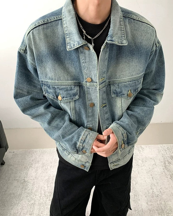 Side view of Vintage Washed Denim Jacket