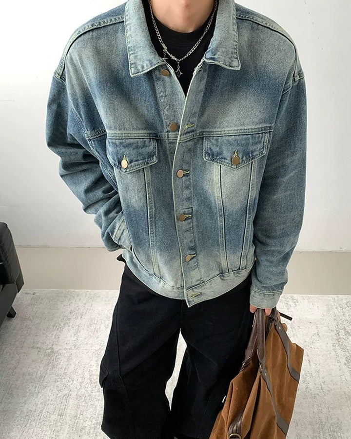Back view of Vintage Washed Denim Jacket