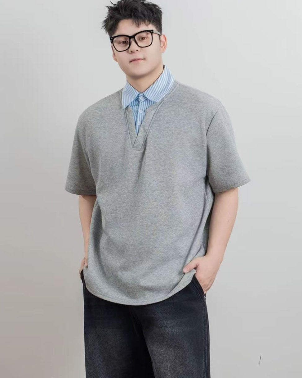 Close-up detail of Contrast Collar Polo T-Shirt