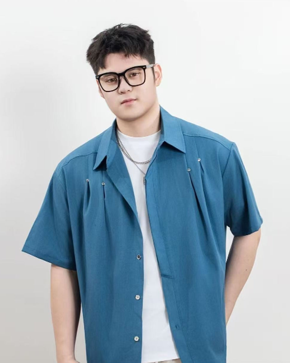 Back view of Studded Button-Up Shirt