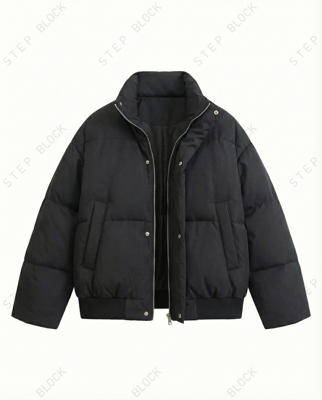STEP BLOCK ST030 Oversized Stand Collar Puffer Jacket