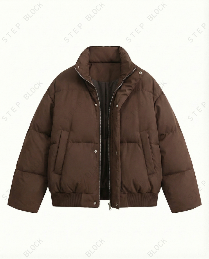 STEP BLOCK ST030 Oversized Stand Collar Puffer Jacket