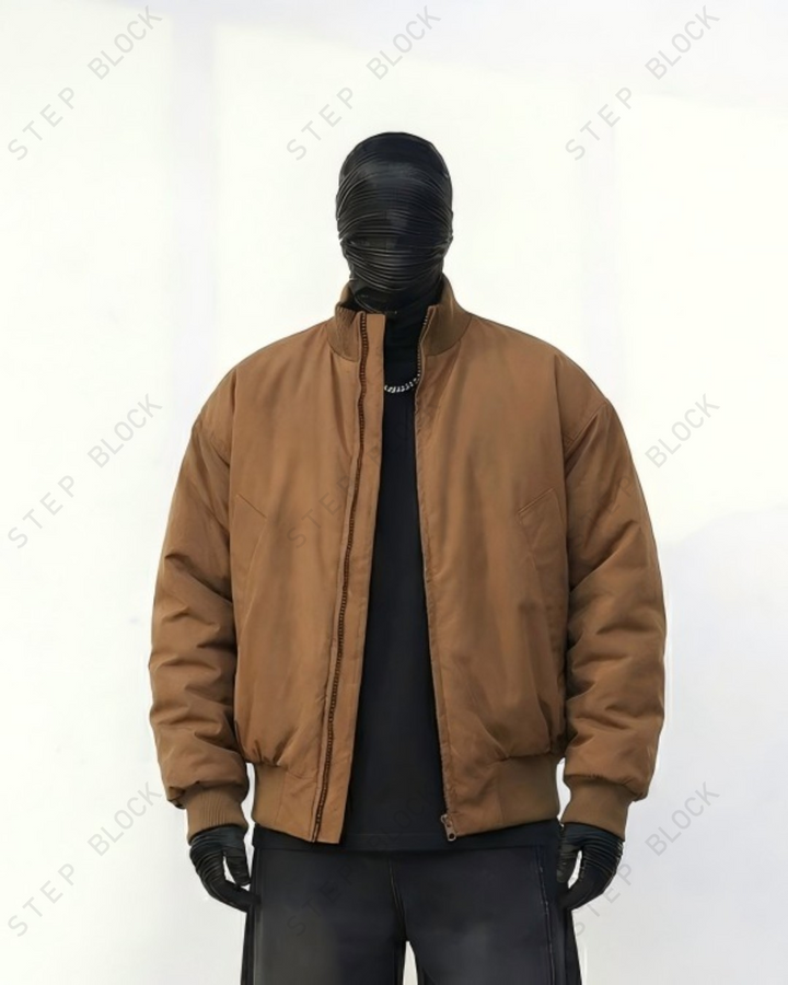 STEP BLOCK ST021 Oversized Stand Collar Padded Bomber Jacket