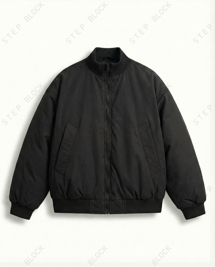 STEP BLOCK ST021 Oversized Stand Collar Padded Bomber Jacket