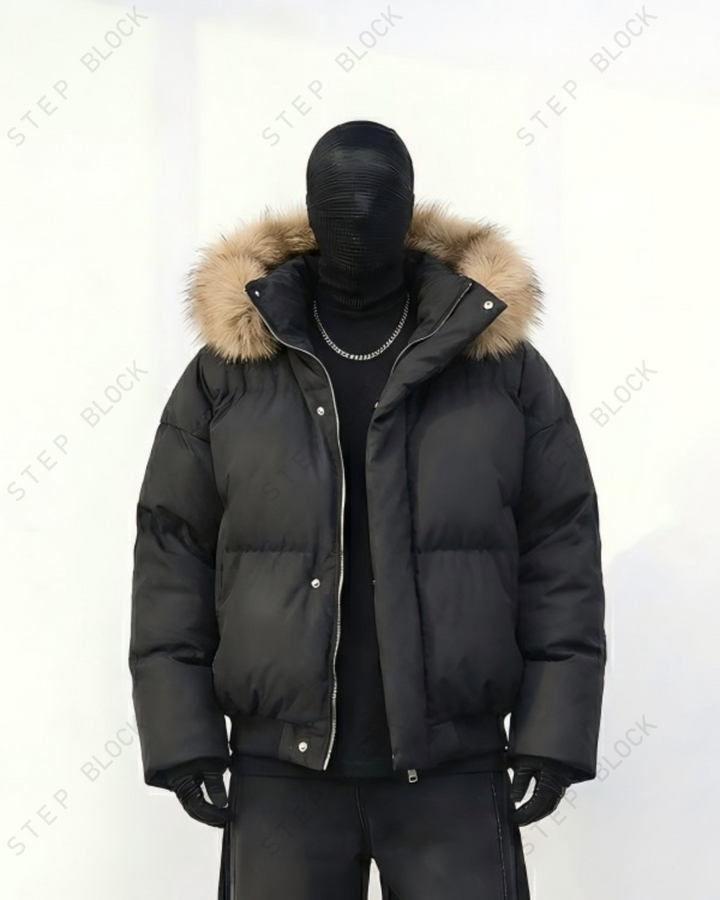 STEP BLOCK ST020 Oversized Fur Hooded Puffer Jacket