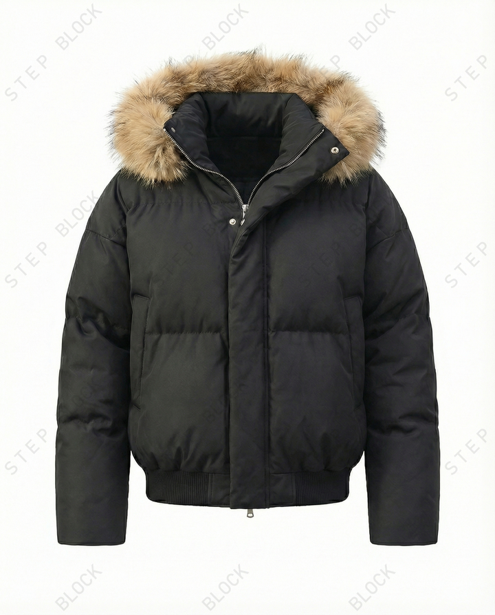 STEP BLOCK ST020 Oversized Fur Hooded Puffer Jacket