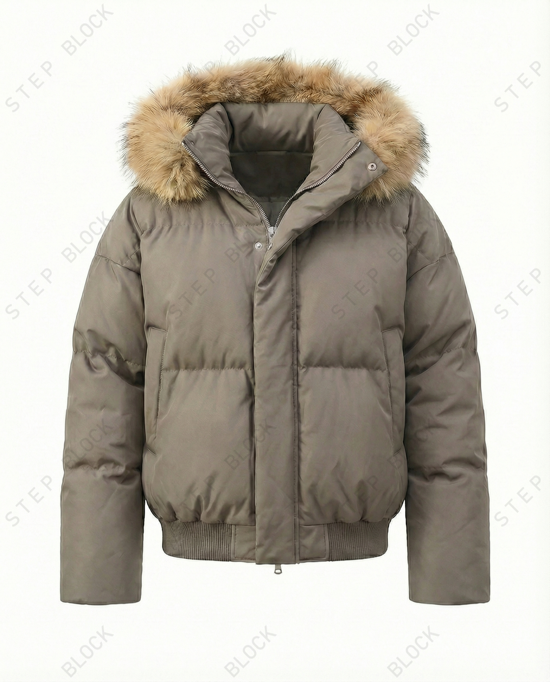 STEP BLOCK ST020 Oversized Fur Hooded Puffer Jacket