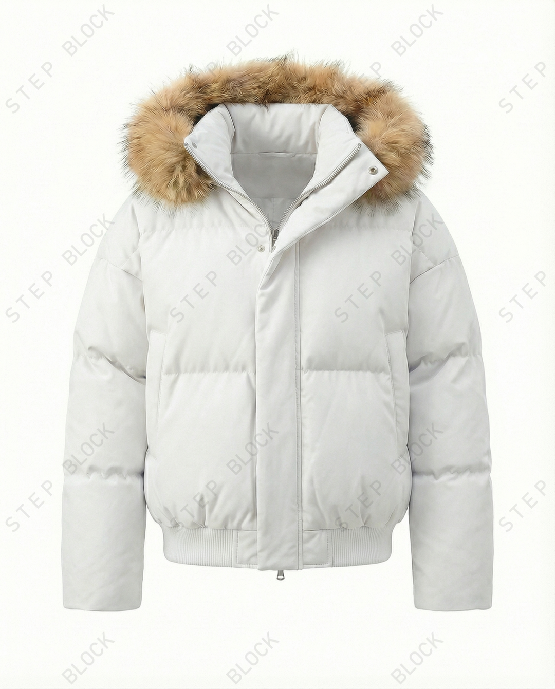 STEP BLOCK ST020 Oversized Fur Hooded Puffer Jacket