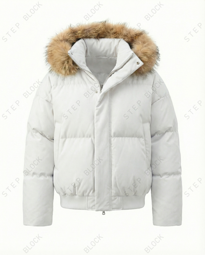 STEP BLOCK ST020 Oversized Fur Hooded Puffer Jacket