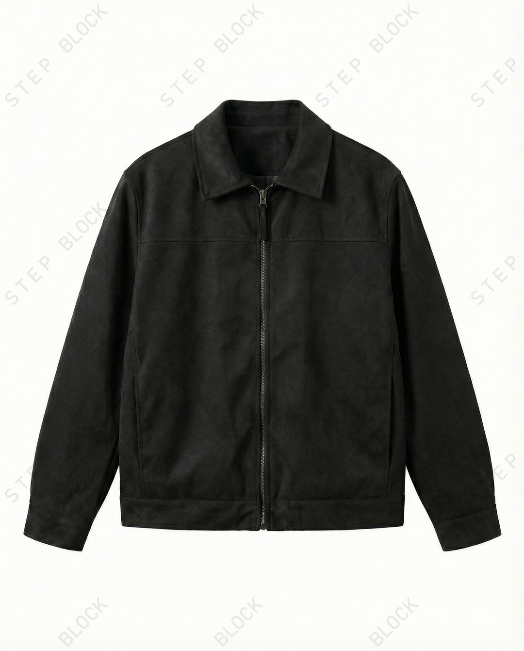 STEP BLOCK ST026 Washed Suede-Like Stand Collar Oversized Workwear Jacket