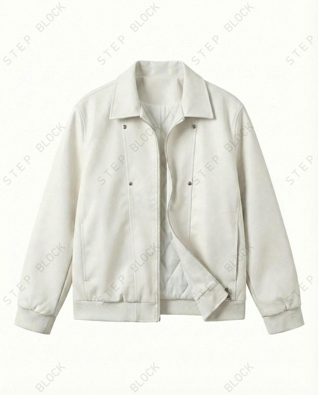 STEP BLOCK ST024 Minimalist Stand Collar Oversized Bomber Jacket