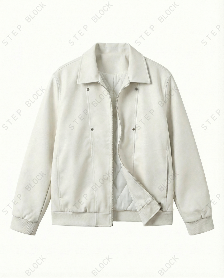 STEP BLOCK ST024 Minimalist Stand Collar Oversized Bomber Jacket