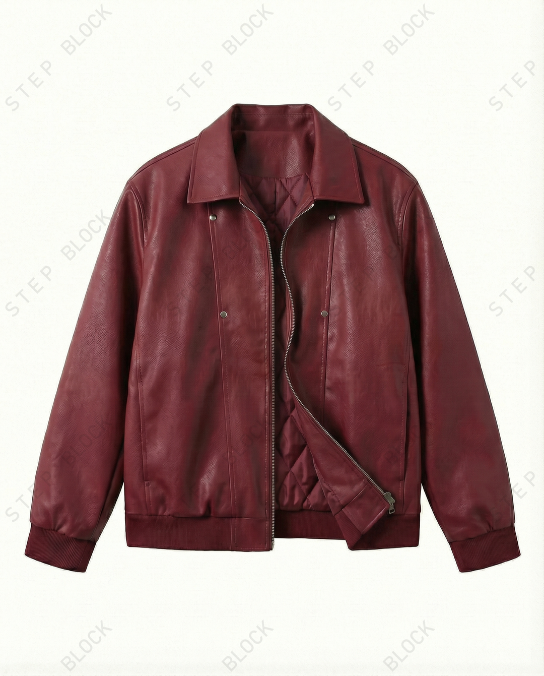 STEP BLOCK ST024 Minimalist Stand Collar Oversized Bomber Jacket