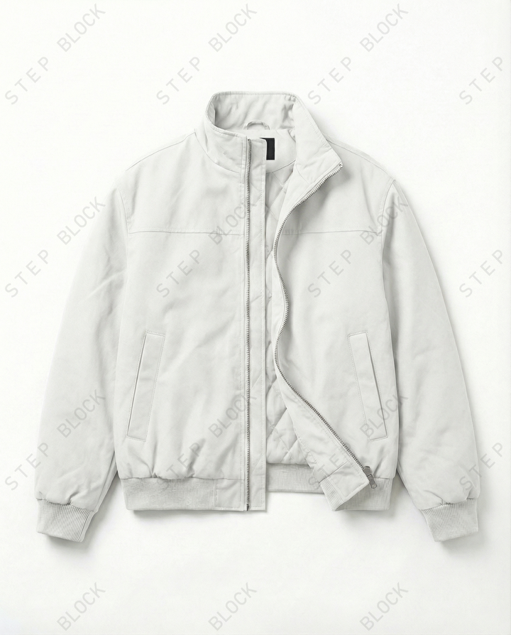 STEP BLOCK ST033 Minimalist Stand Collar Oversized Bomber Jacket