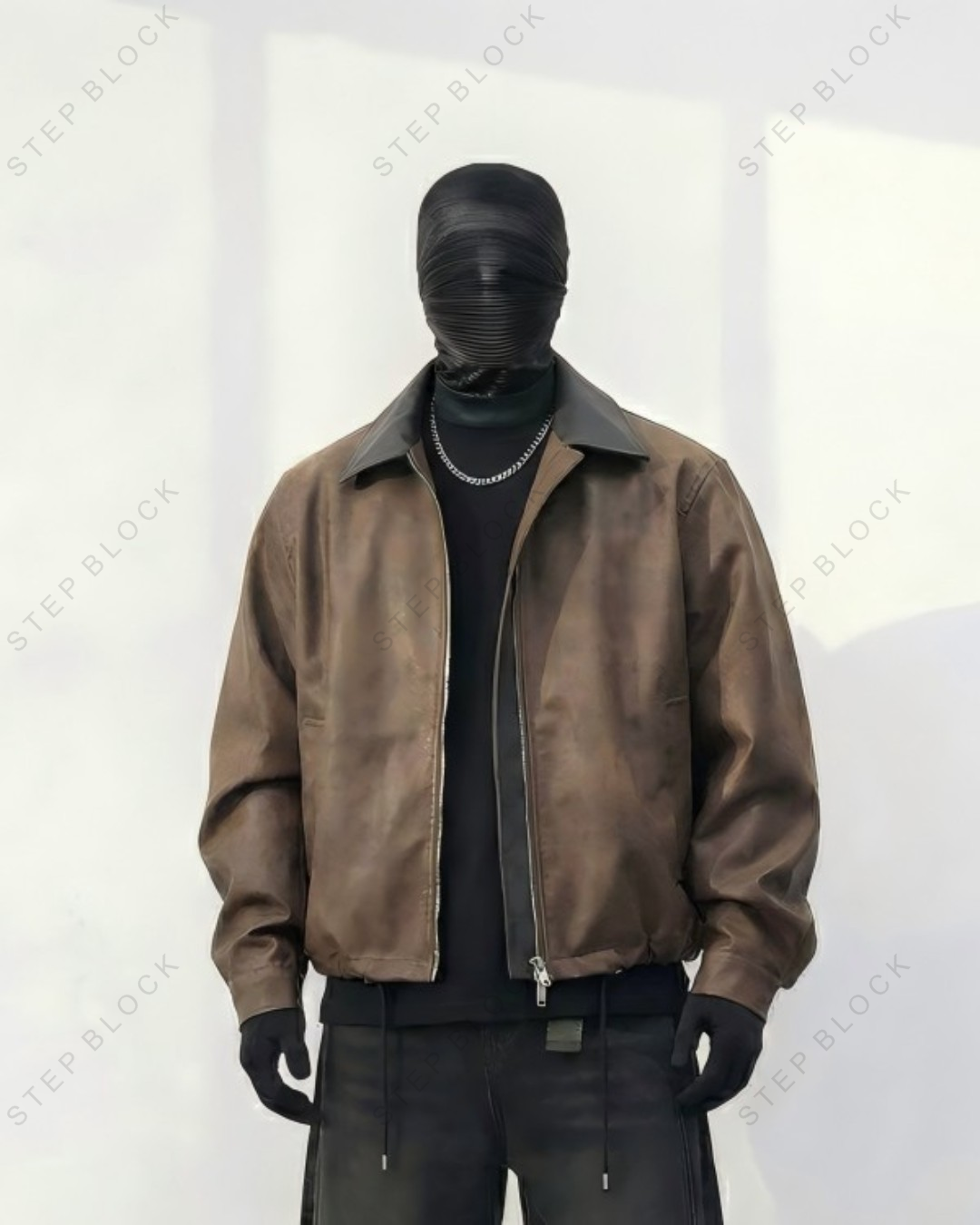 STEP BLOCK ST011 Contrast Collar Washed Workwear Jacket