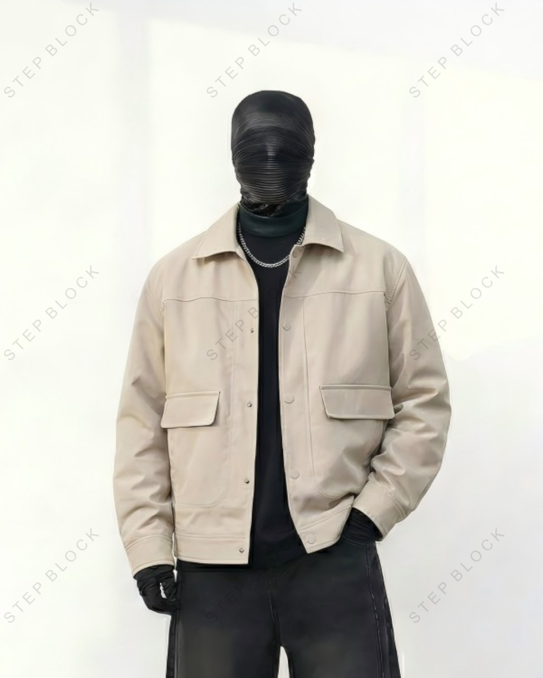 STEP BLOCK ST017 Workwear Utility Pocket Collared Jacket