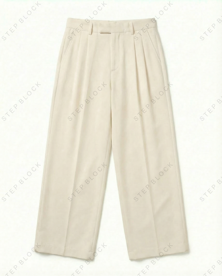 STEP BLOCK MT024 Minimalist Wide-Leg Casual Pants