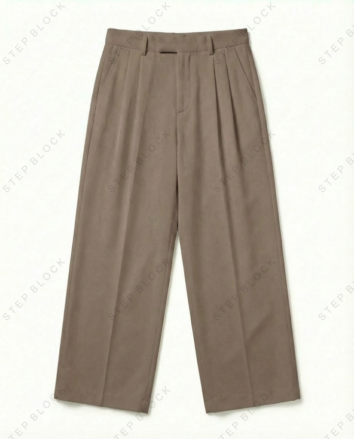 STEP BLOCK MT024 Minimalist Wide-Leg Casual Pants