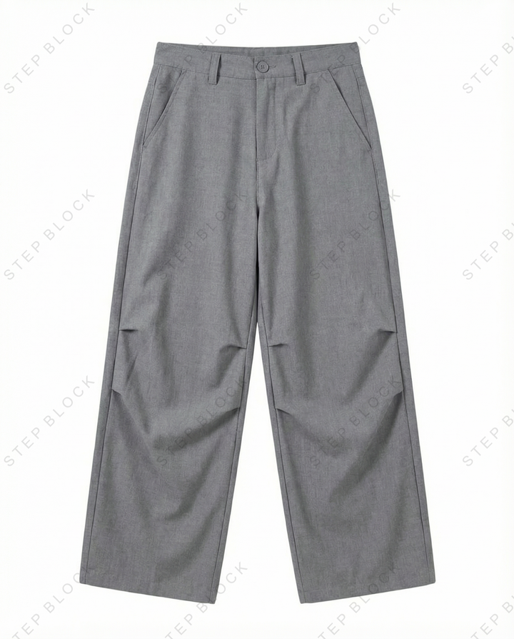 STEP BLOCK MT031 minimalist wide-leg drape casual trousers pants