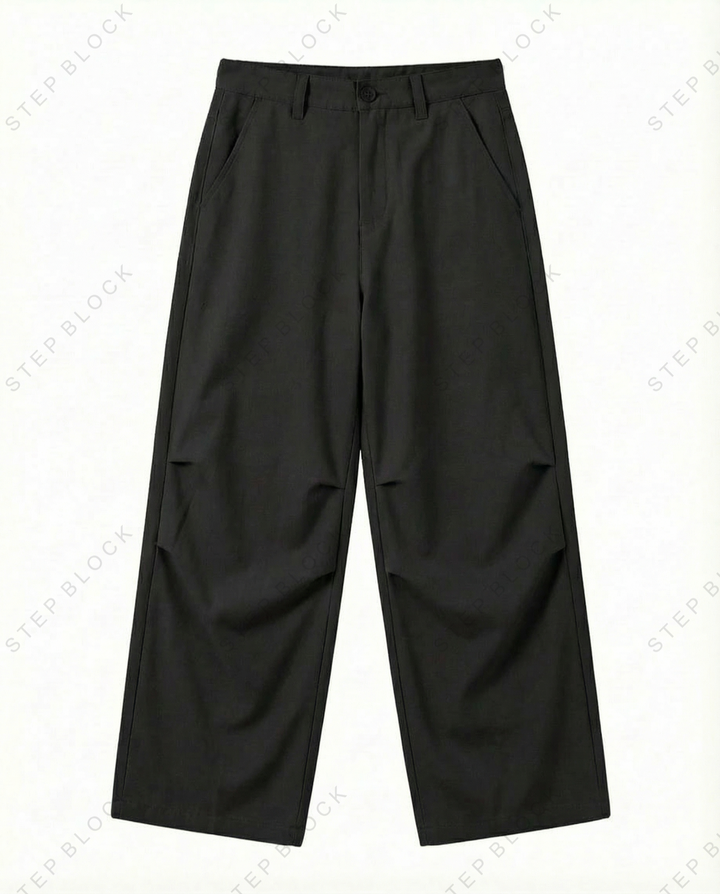 STEP BLOCK MT031 minimalist wide-leg drape casual trousers pants