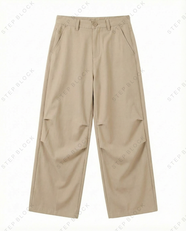 STEP BLOCK MT031 minimalist wide-leg drape casual trousers pants