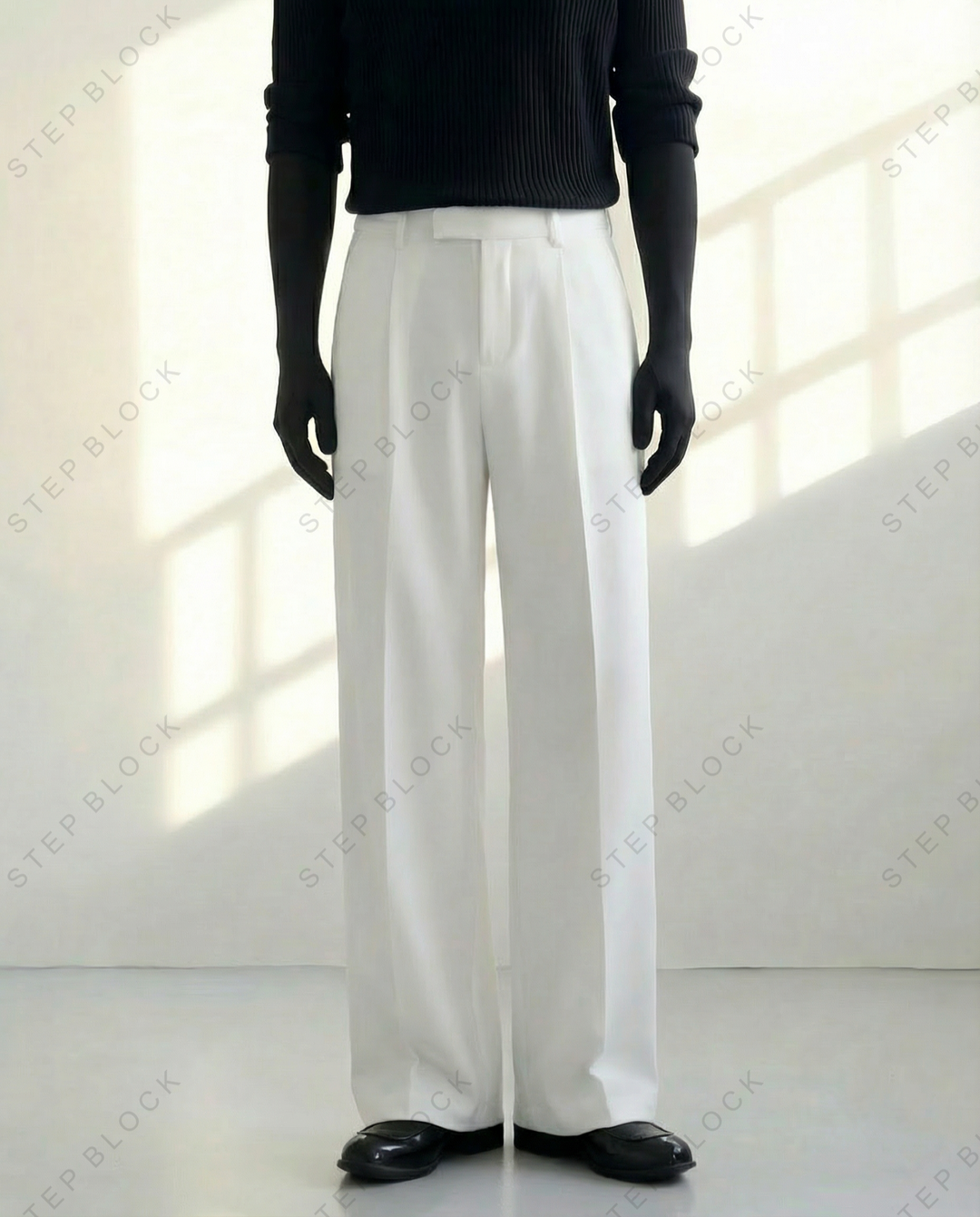 STEP BLOCK MT024 Minimalist Wide-Leg Casual Pants