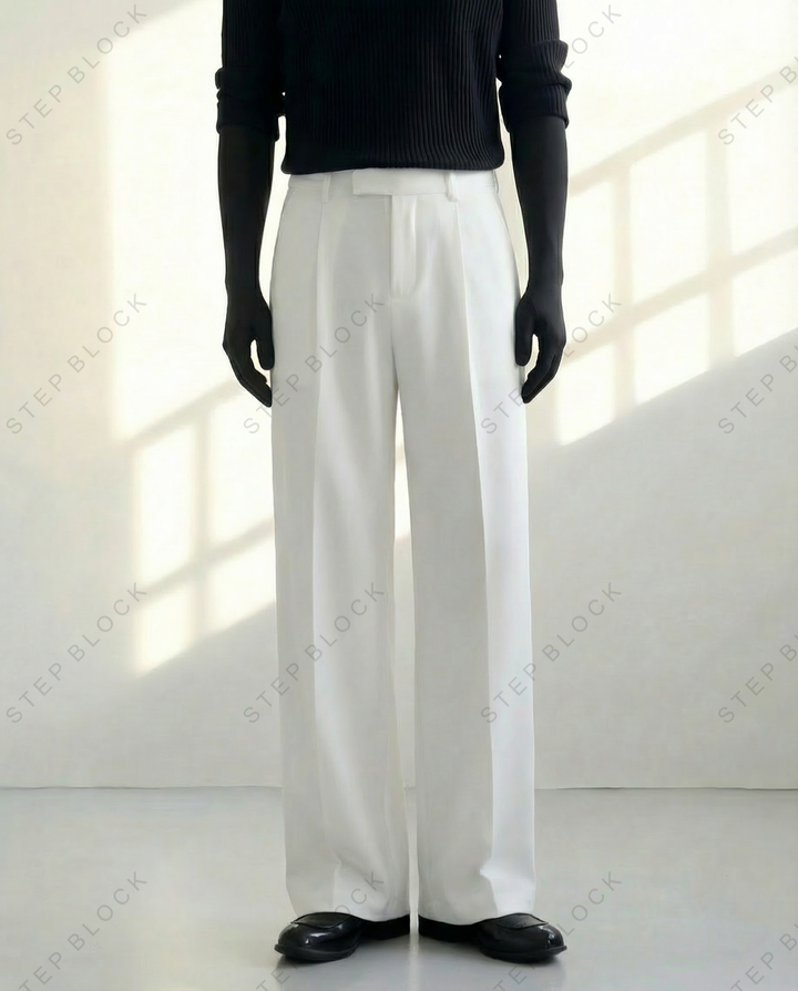 STEP BLOCK MT024 Minimalist Wide-Leg Casual Pants