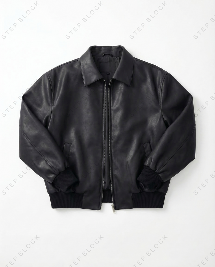 STEP BLOCK ST1007 Minimalist Leather Jacket