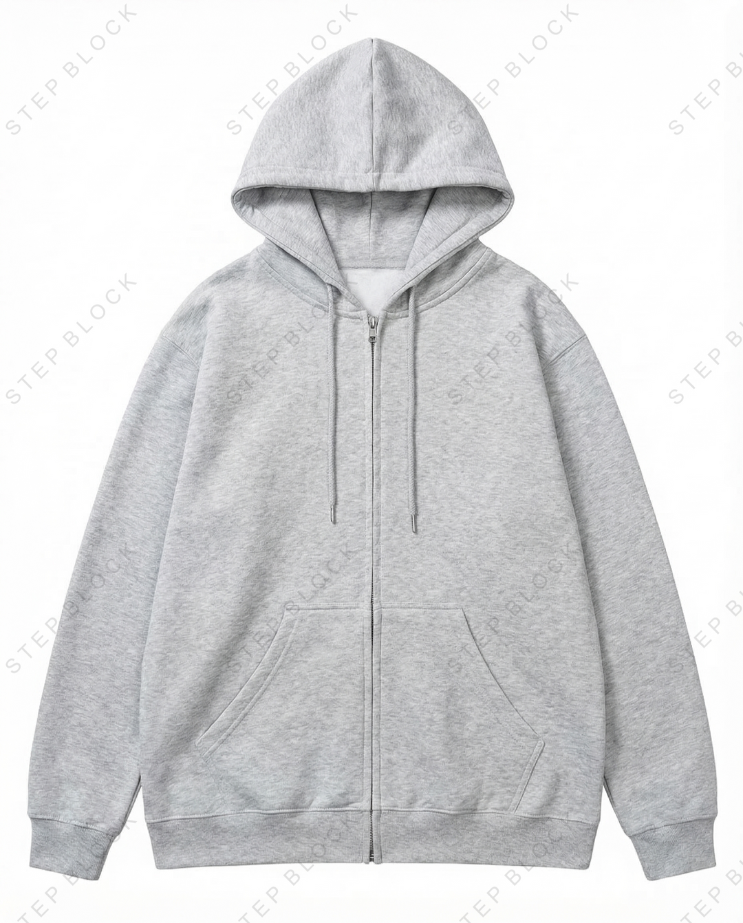 STEP BLOCK ST1010 Minimalist Zip-Up Hoodie