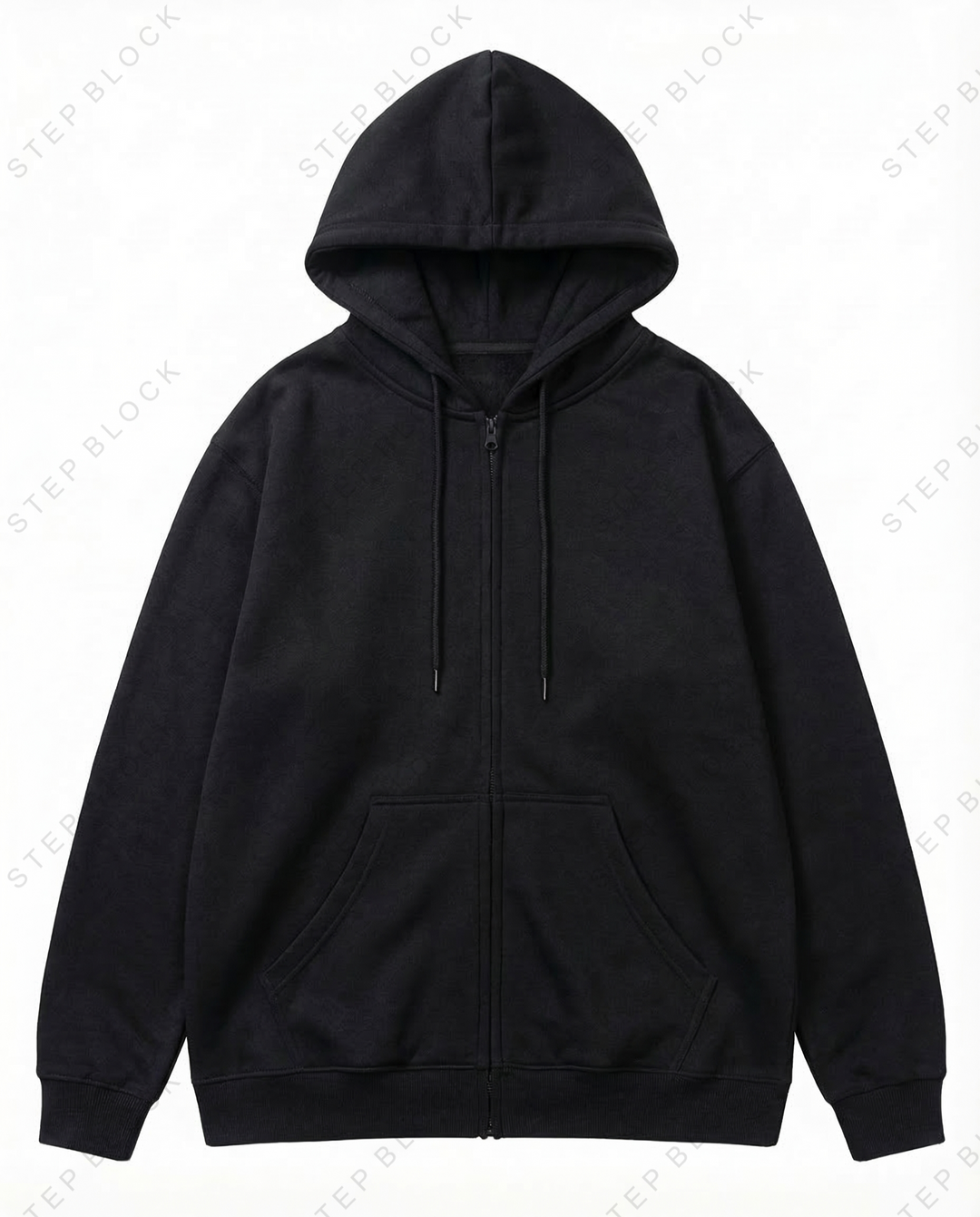 STEP BLOCK ST1010 Minimalist Zip-Up Hoodie