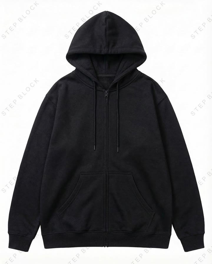 STEP BLOCK ST1010 Minimalist Zip-Up Hoodie