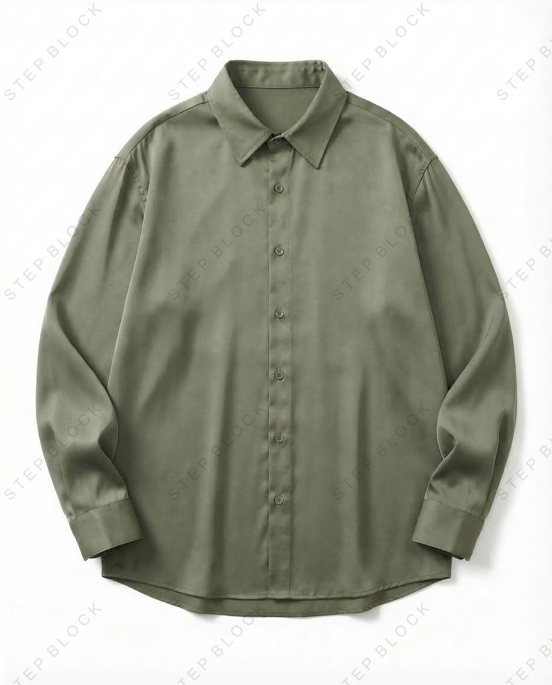 STEP BLOCK MT551 Minimalist Loose-Fit Button-Down Shirt