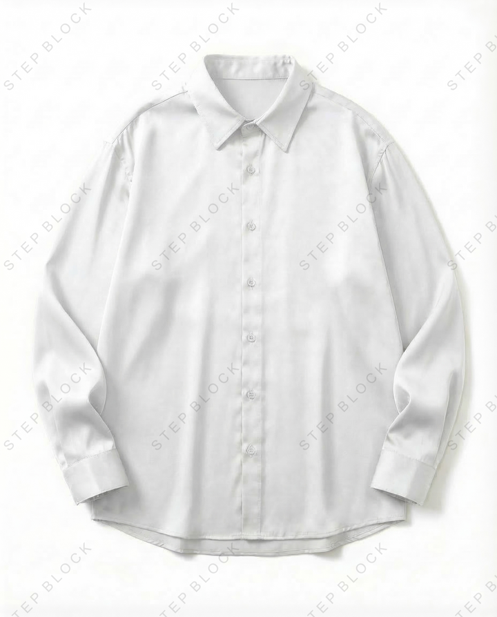 STEP BLOCK MT551 Minimalist Loose-Fit Button-Down Shirt