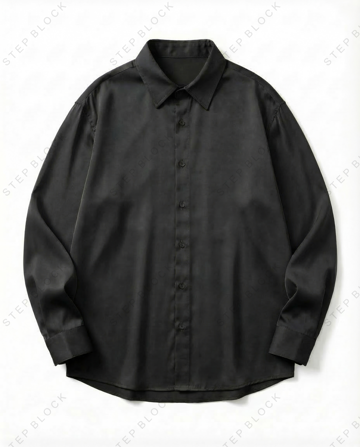 STEP BLOCK MT551 Minimalist Loose-Fit Button-Down Shirt