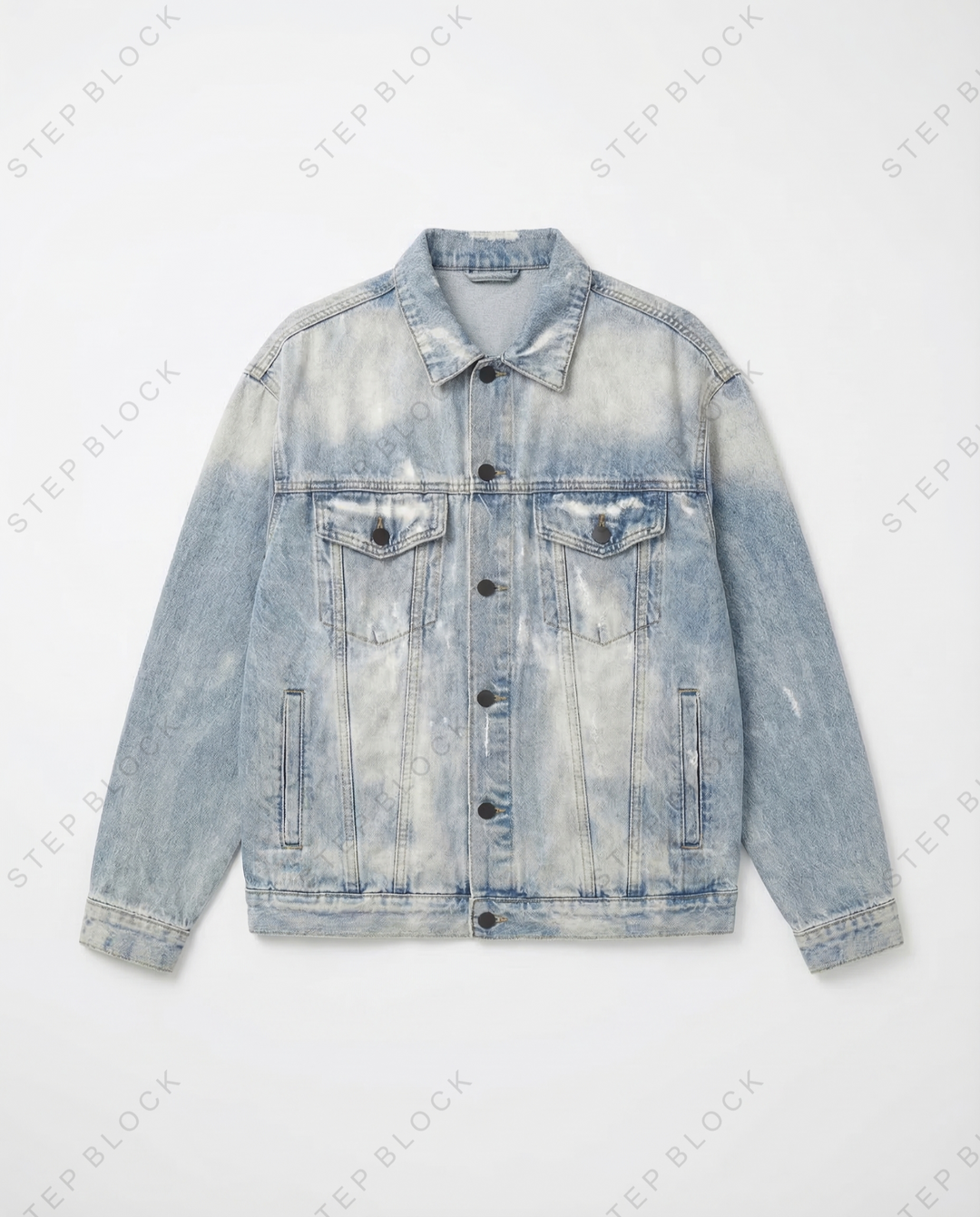 STEP BLOCK ST1005 Vintage Washed Denim Jacket