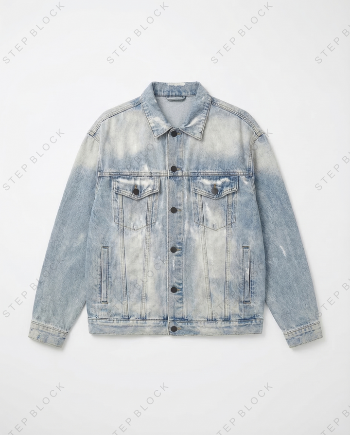 STEP BLOCK ST1005 Vintage Washed Denim Jacket