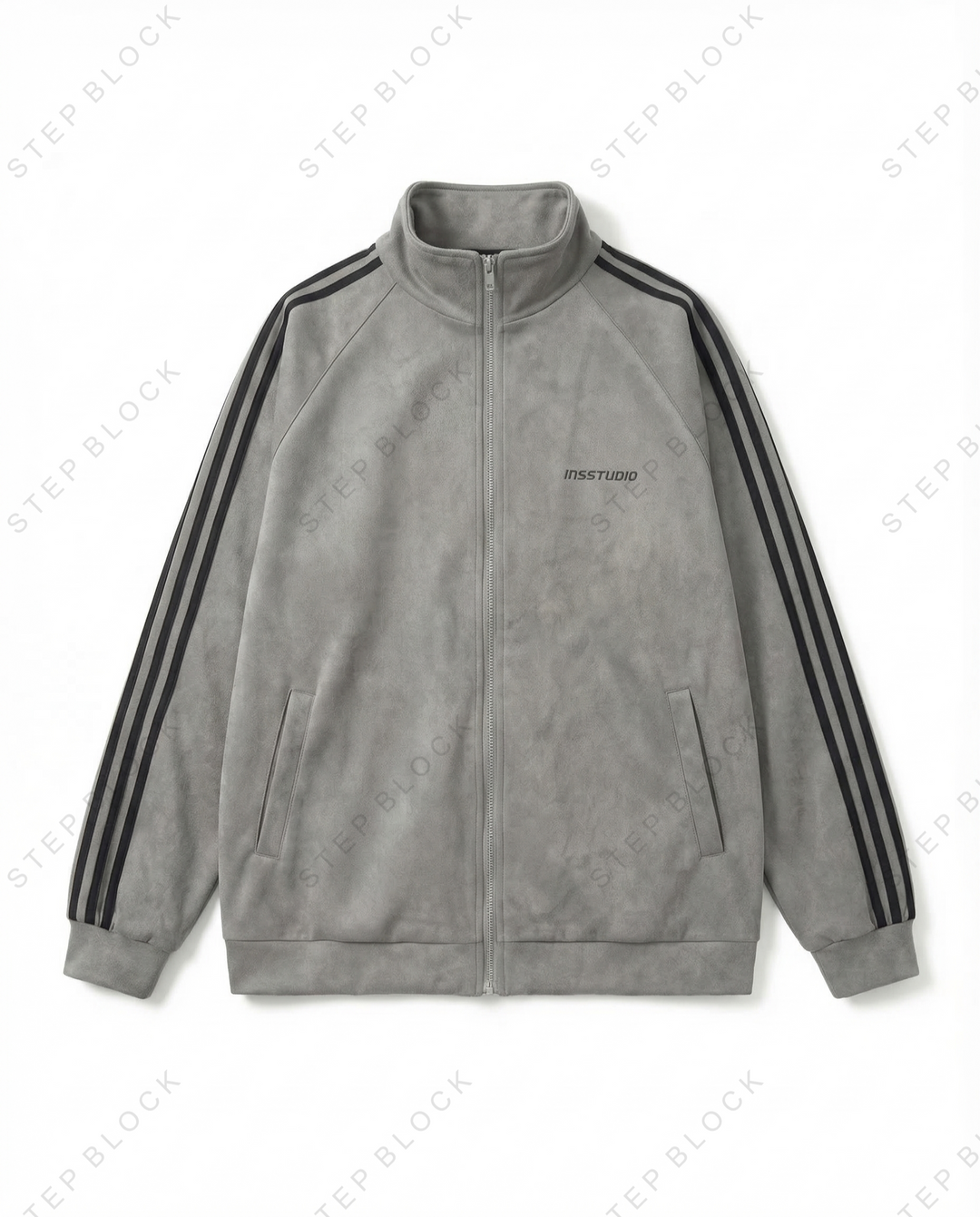 STEP BLOCK ST1004 Striped Sleeve Track Jacket