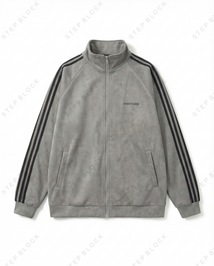 STEP BLOCK ST1004 Striped Sleeve Track Jacket