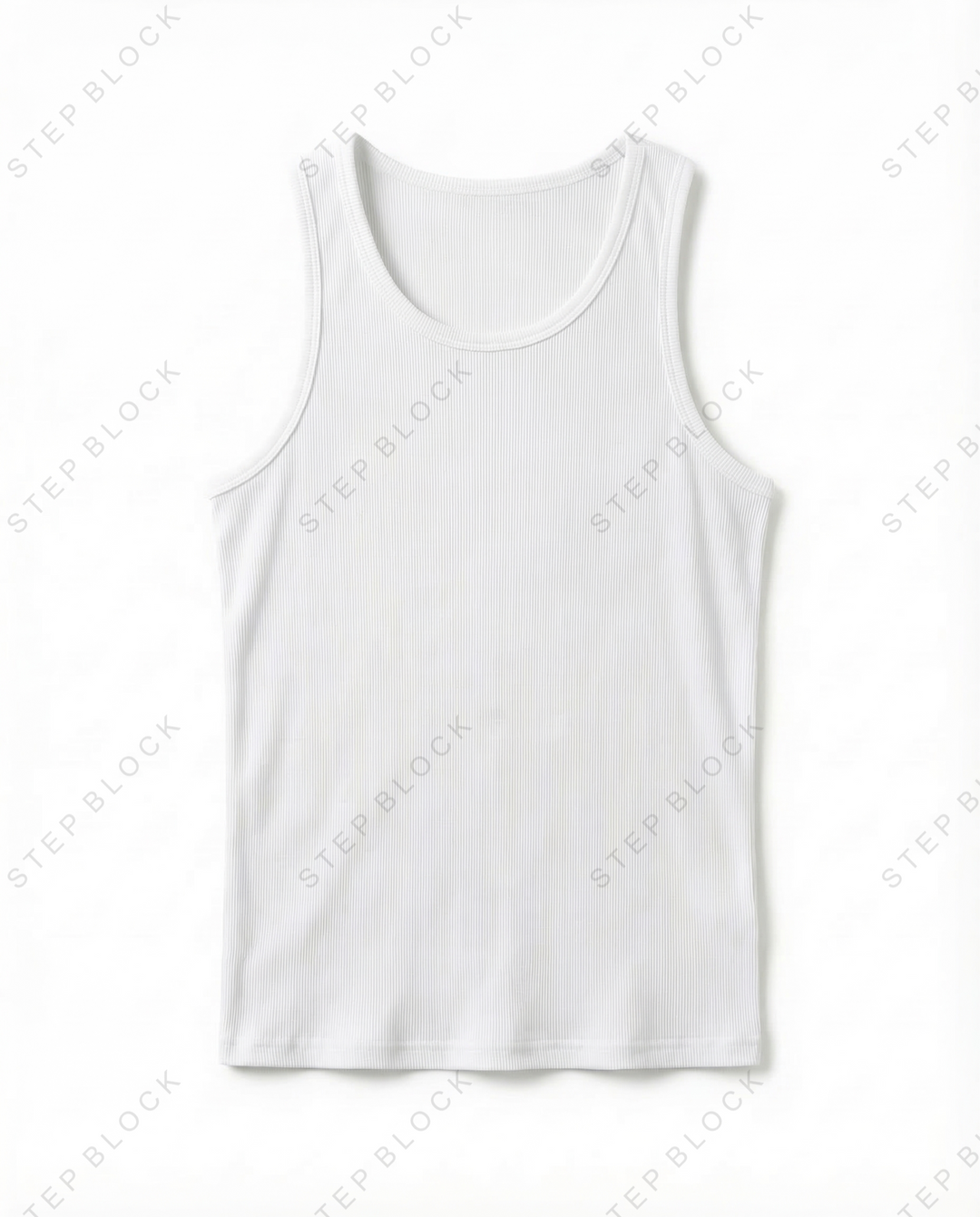 STEP BLOCK MT548 Ribbed Knit Slim Fit Tank Top