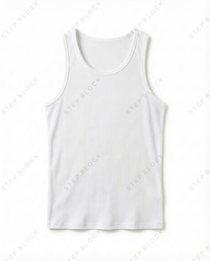 STEP BLOCK MT548 Ribbed Knit Slim Fit Tank Top