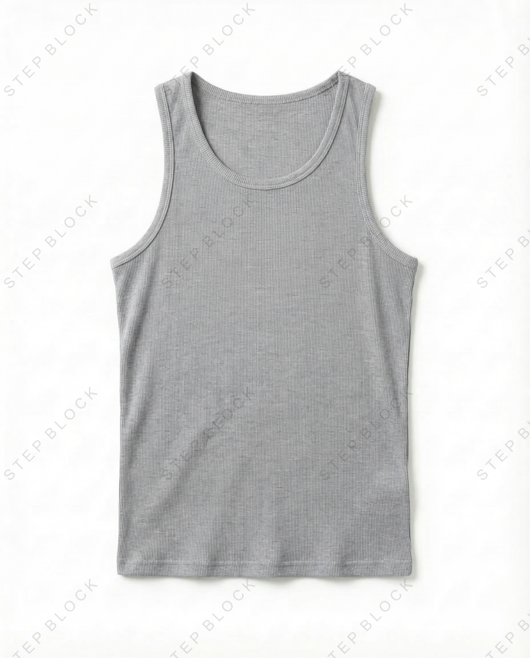 STEP BLOCK MT548 Ribbed Knit Slim Fit Tank Top