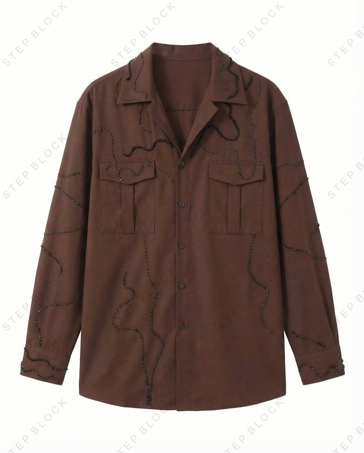 STEP BLOCK MT535 Contrast Stitch Long-Sleeve Shirt