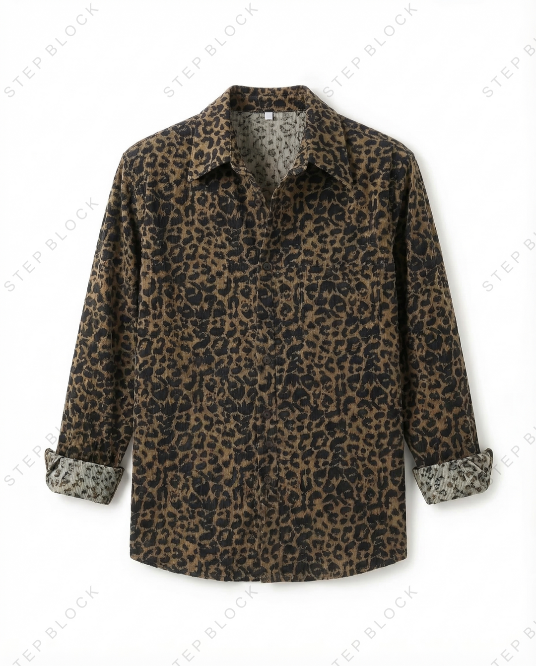 STEP BLOCK MT540 Leopard Print Long-Sleeve Shirt