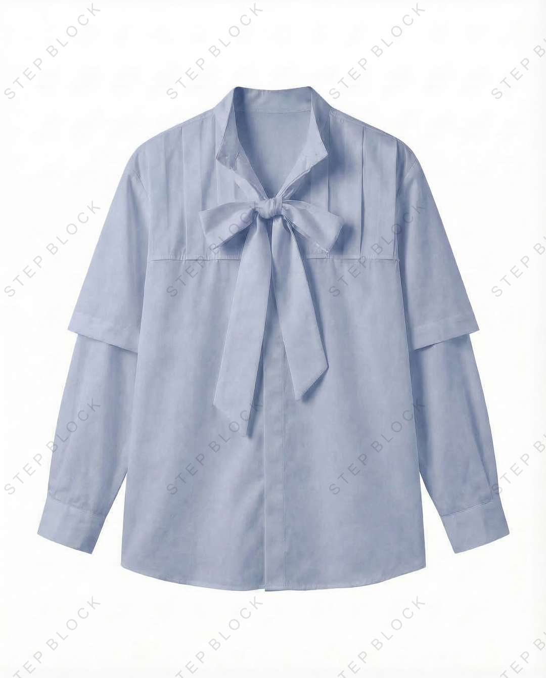 STEP BLOCK MT541 Bow Tie Detail Layered Shirt