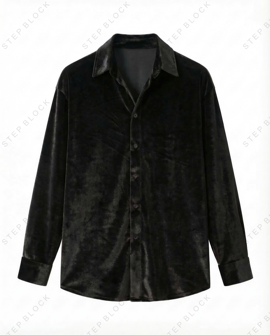 STEP BLOCK MT543 Velvet Button-Up Shirt