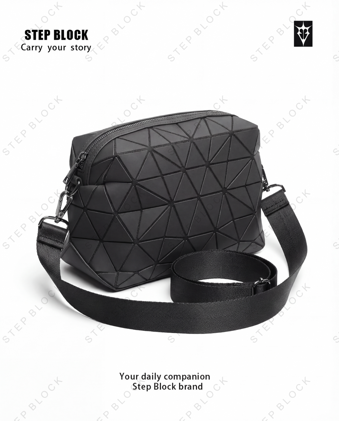 STEP BLOCK Ac084 Geometric Diamond Crossbody Bag